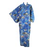 Yukata-kimono bleu royal, en coton