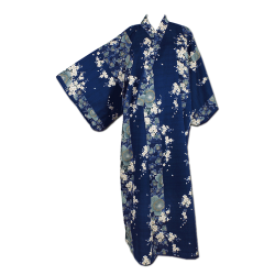 Yukata "Fleurs de pruniers" bleu