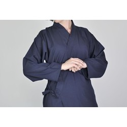 veste samue tissu léger bleu nuit
