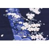 Kimono Yukata "Fleurs de pruniers" bleu nuit
