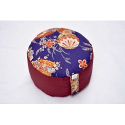 Zafu épeautre bio motifs fleuri bordeaux