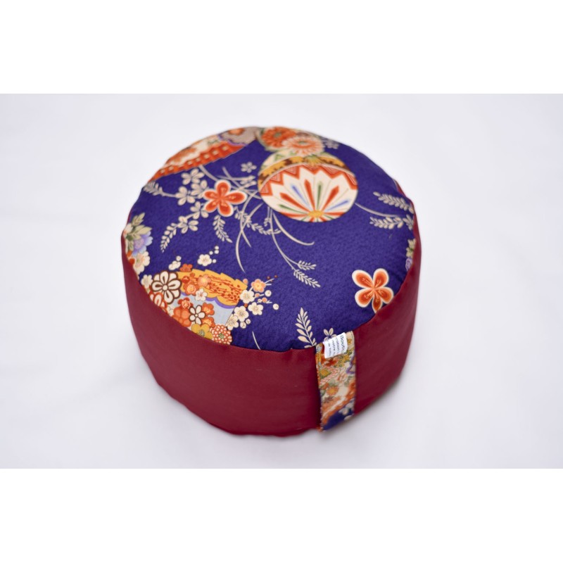 Zafu épeautre bio motifs fleuri bordeaux