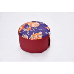 Zafu épeautre bio motifs fleuri bordeaux