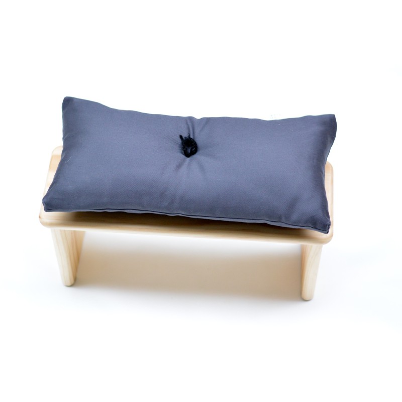 Banc de méditation classique en bois de pin massif avec coussin