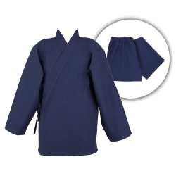 Ensemble Samue bleu indigo coton bio, veste et pantalon