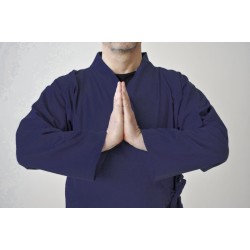 Veste samue bleu indigo, coton solide