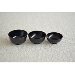 Set de 3 bols noirs - repas zen