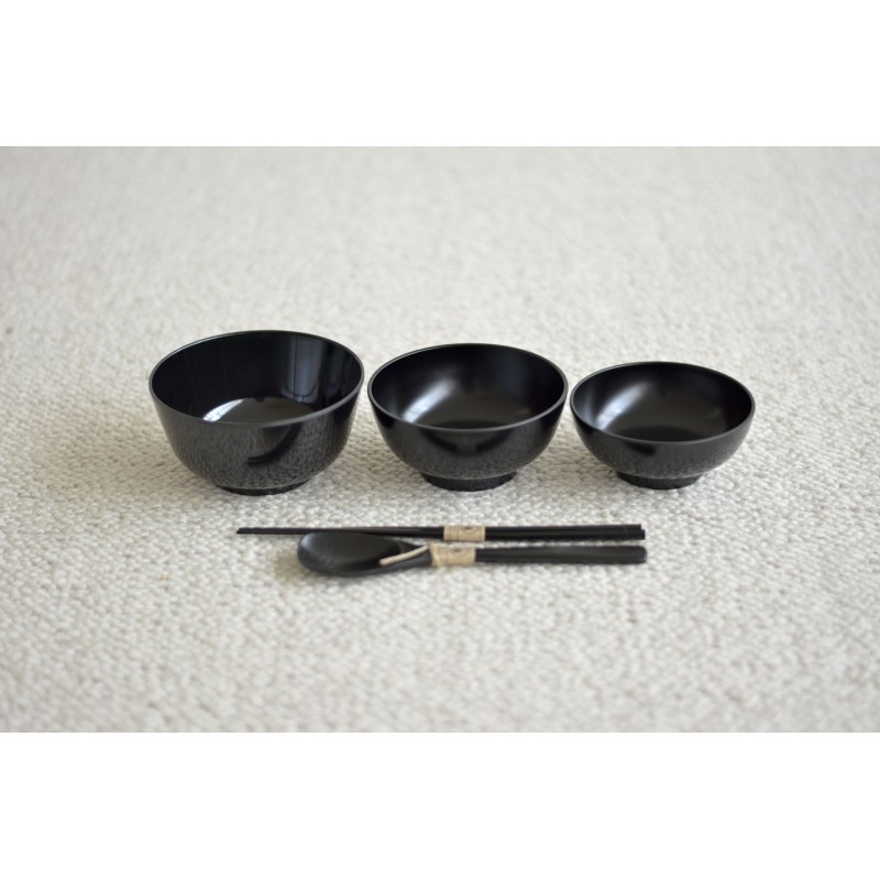 Set de 3 bols avec couverts - repas zen