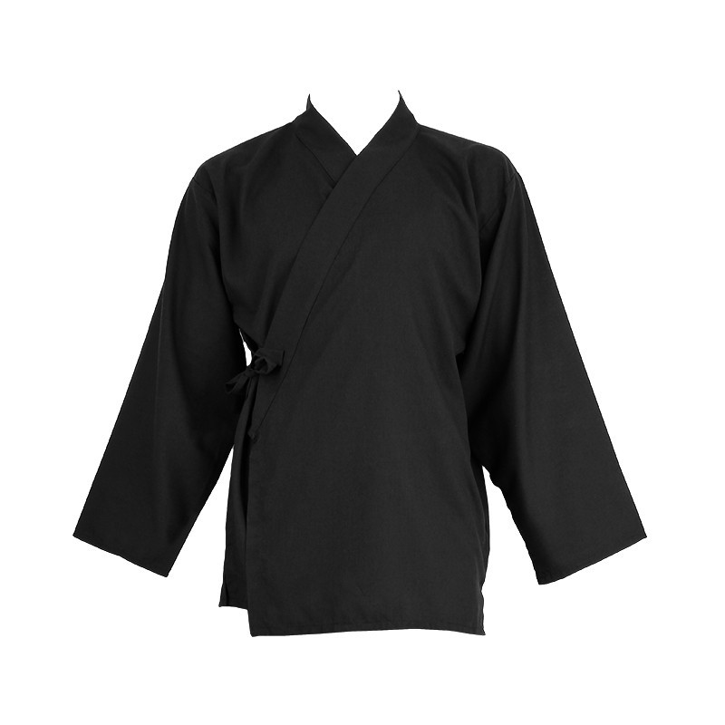 Veste samue tissu fluide, noir