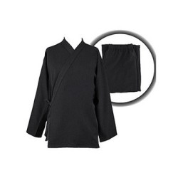 ensemble samue veste pantalon coton solide noir