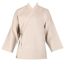 Veste samue, tissu ramie, beige