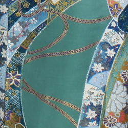 Yukata-kimono"Fleurs turquoises"