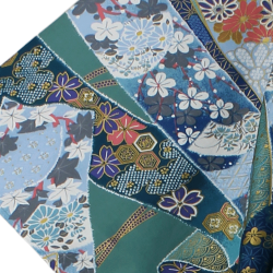 Yukata-kimono"Fleurs turquoises"