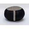 zafu et zafuton Grand Koï, noir, tissu japonais
