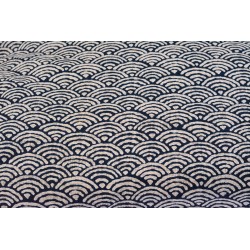 zafu et zafuton Grand Koï, noir, tissu japonais