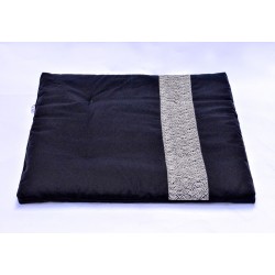 Zafuton épais Grand Koï, noir, tissu japonais