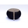 Zafu standard kapok Petit Koï, noir, tissu japonais