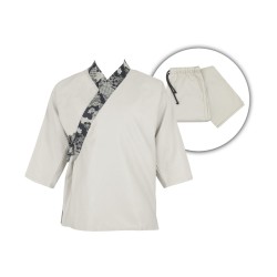Ensemble samue Nuage fleur marine, 100 % coton, gris