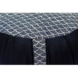 zafu et zafuton Petit Koï, noir, tissu japonais