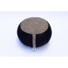 zafu et zafuton Grand Koï, noir, tissu japonais