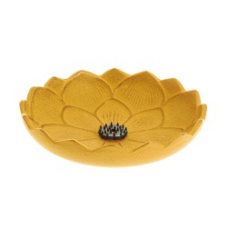 Brûle encens Fleur de lotus, en fonte du Japon, jaune