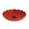 ûle encens Fleur de lotus, en fonte du Japon, rouge