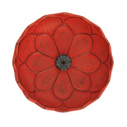 Brûle encens Fleur de lotus, en fonte du Japon, rouge