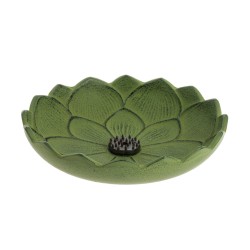 ûle encens Fleur de lotus, en fonte du Japon, vert