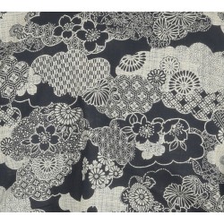 Zafuton épais Nuage fleur marine, nuit de chine, tissu japonais