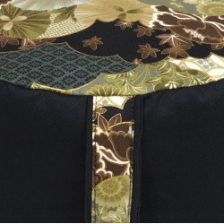 Zafu épeautre bio, Hanakumori vert, noir, tissu japonais