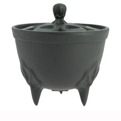 Brûle encens bol en fonte, noir