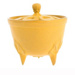 Brûle encens bol en fonte du Japon, jaune