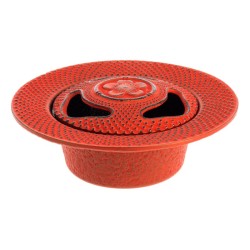 Brûle encens fleur de cerisier en fonte, rouge