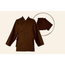 Ensemble samue classique coton solide, marron