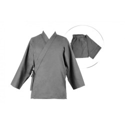 Ensemble samue classique coton solide, gris