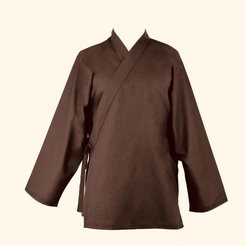 Veste samue, coton solide, marron Veste samue, coton solide, marron