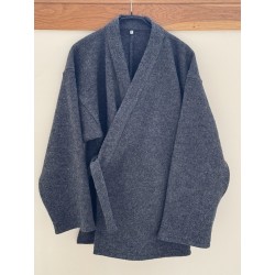 Veste samu-e hiver laine gris anthracite