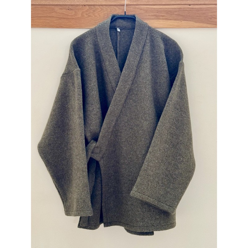 Veste samue laine vert olive