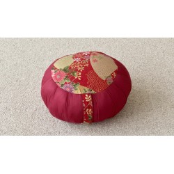Zafu standard kapok bordeaux tissu japonais