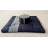 Pack Zafu épeautre et zafuton bleu de Chine Grand Koi