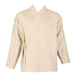 Veste samue, 100 % coton bio, écru