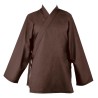 Veste samue, coton solide, marron