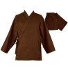 Ensemble samue classique coton solide, marron