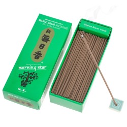 Sauge blanche, boîte de 200 bâtons, encens Morning Star, fabriqué au Japon