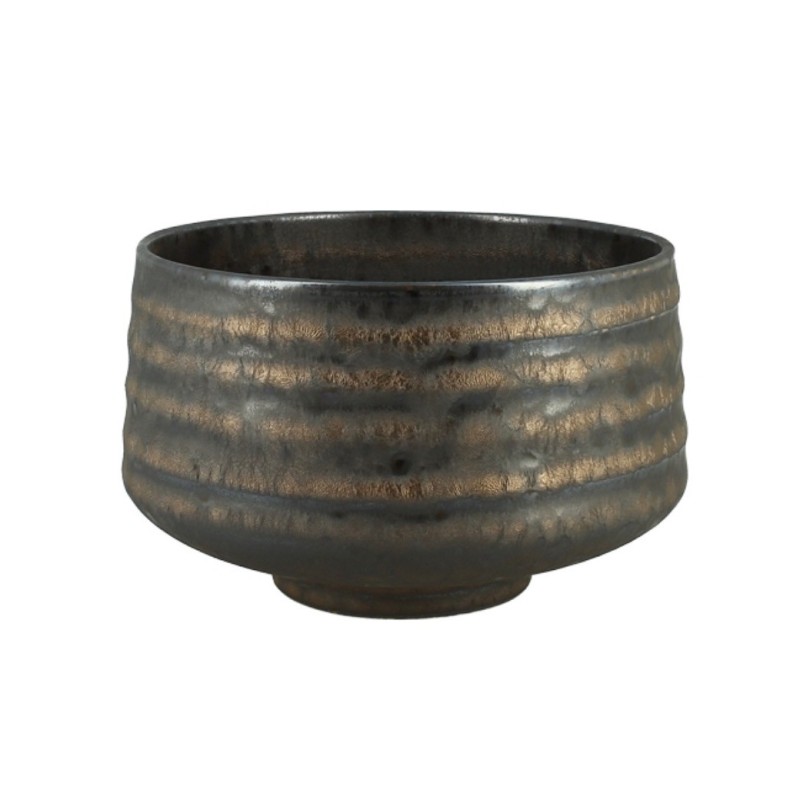 Bol cérémonie du thé, noir et ocre