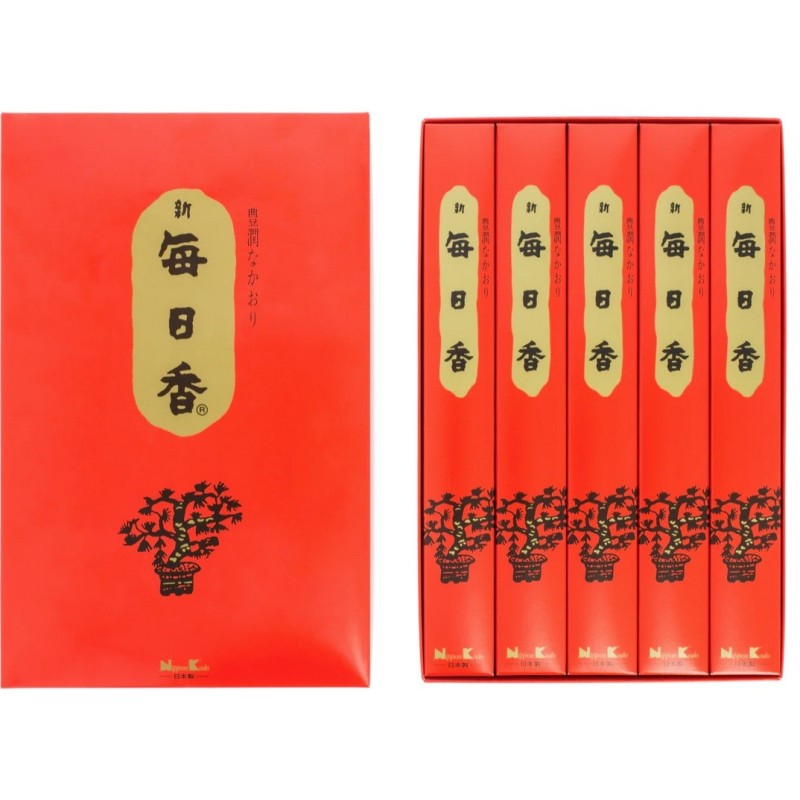 Encens de longue durée Shin Mainichikoh conditionné par paquets de  5 boîtes