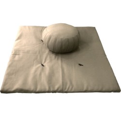 zafu-zafuton  couleur beige-sable pour la méditation pleine conscience ou pour la maison, élégant et sobre