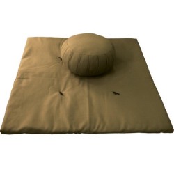 zafu, coussin de méditation et zafuton pour la méditation, couleur sobre pour les dojos, centres de méditation