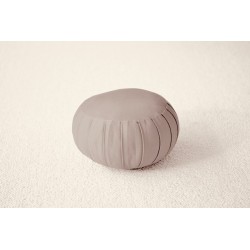 Zafu couleur sable, en kapok, très léger, hauteur 15 cm, diamètre 25 cm