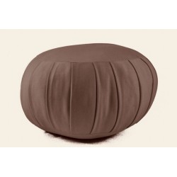 Zafu standard marron nuit, en kapok, coussin de méditation traditionnel, hauteur 18 cm et diamètre 27 cm
